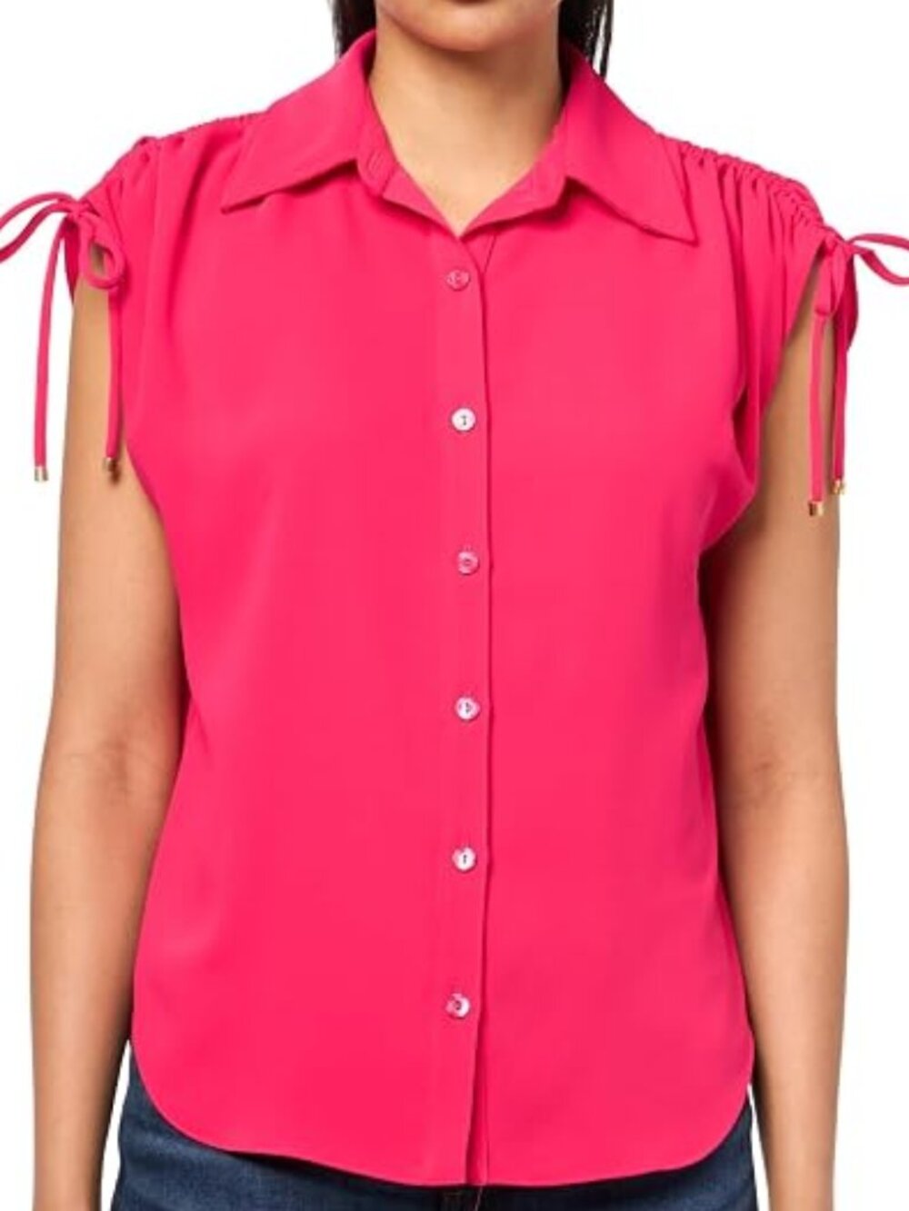 Trina Turk 'Saint Tropez' Sleeveless Silky-Crepe Top, Cannes Coral